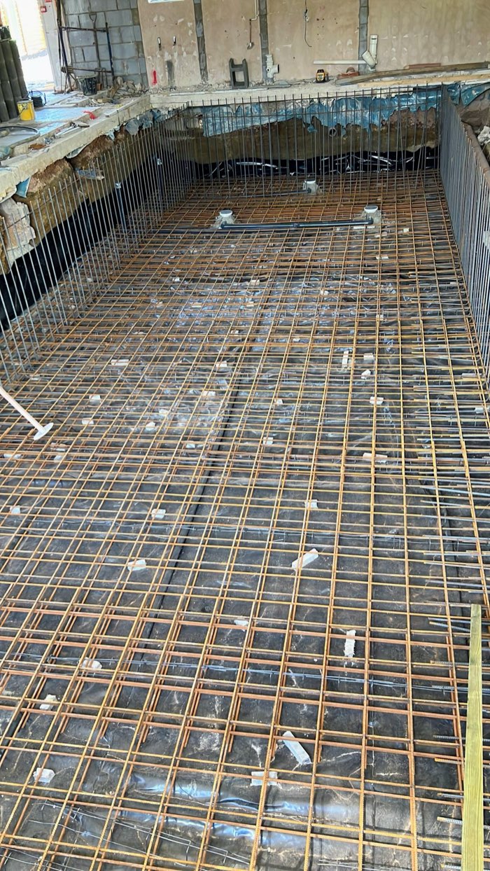 Concrete walls and columns under construction
